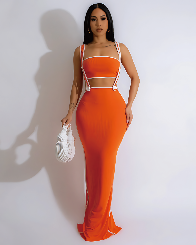 True Feeling Dress Set Orange