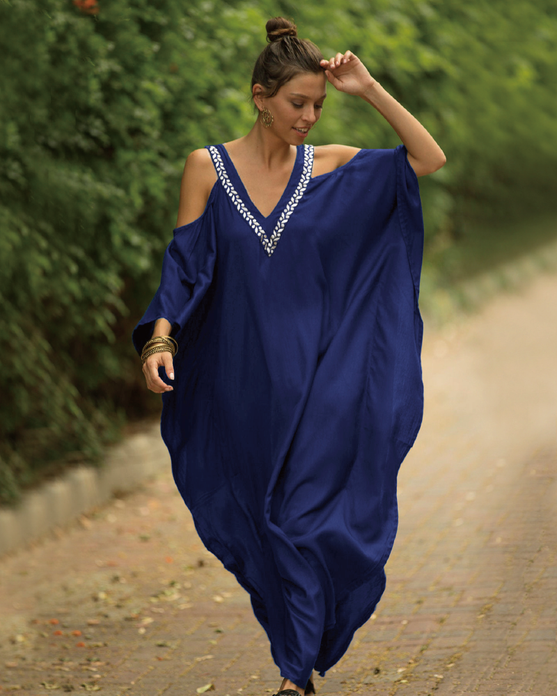Cold Shoulder Kaftan Dress