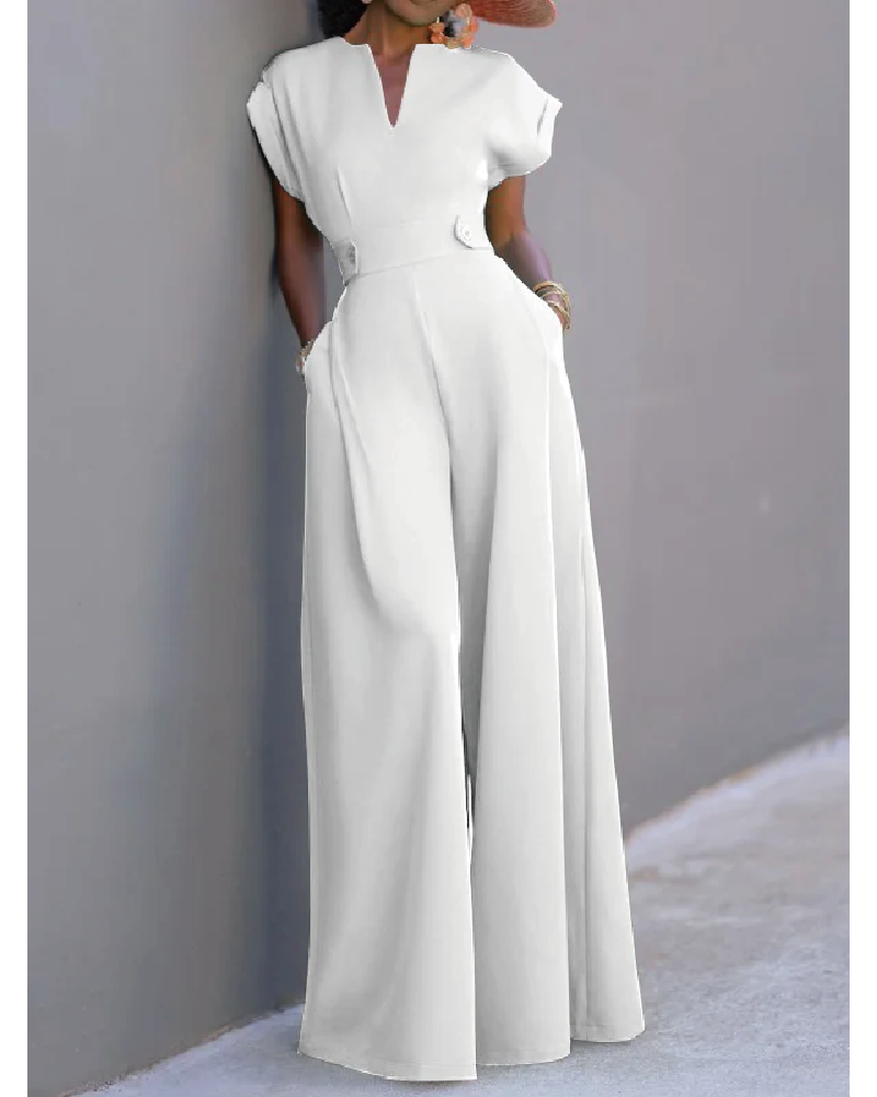 Urban Cap Sleeve Jumpsuit White