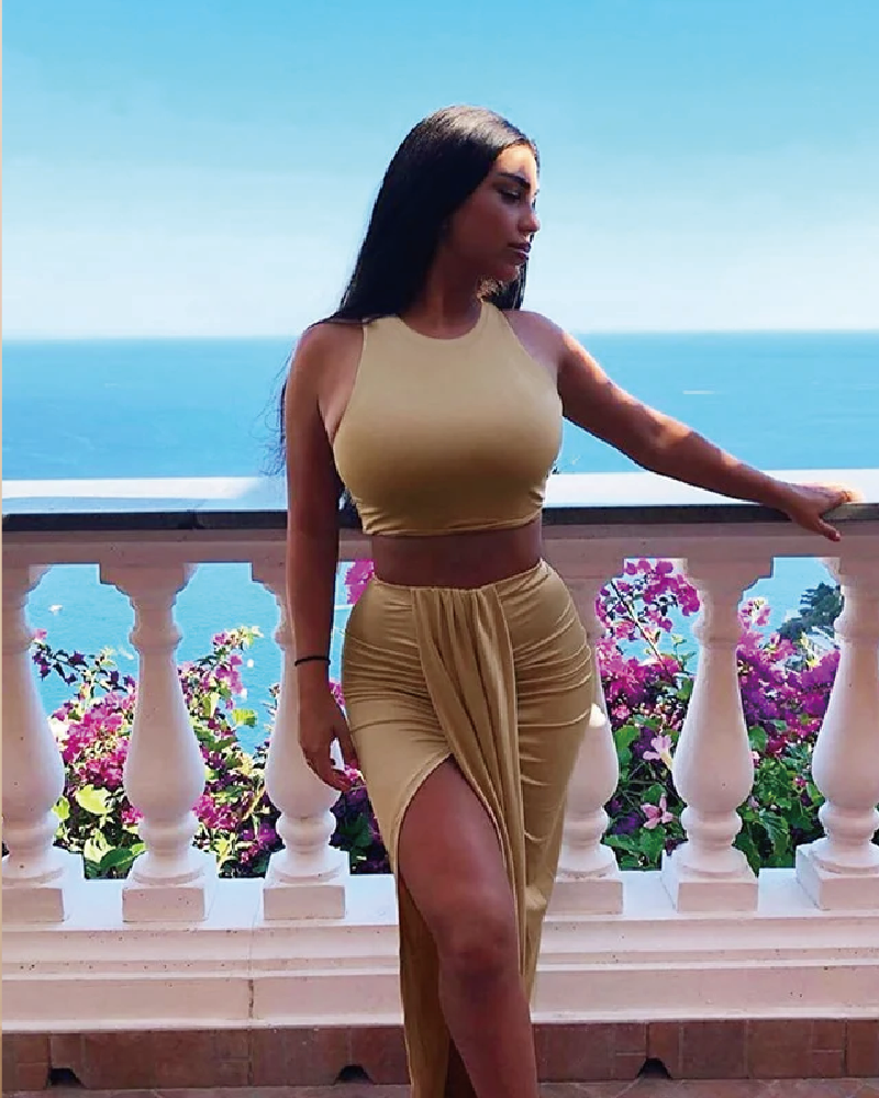 Koami Skirt Set Beige