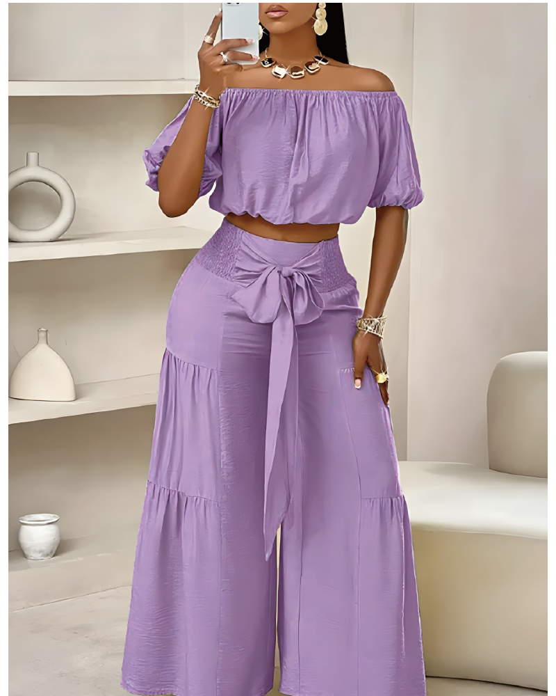 Take Me On A Vacay Pant Set Lavender