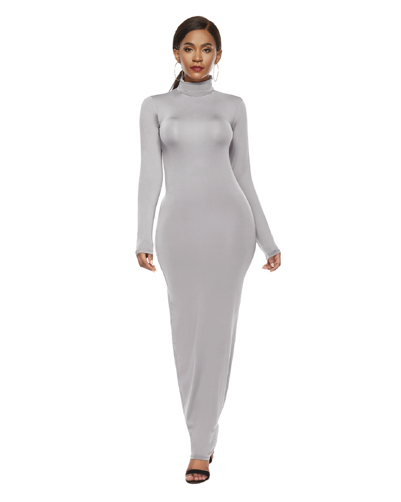 Trophy Wife Bodycon Maxi Dress Gray