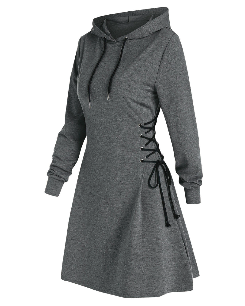 Alva Boo Hoodie Sweatshirt Dress Grey