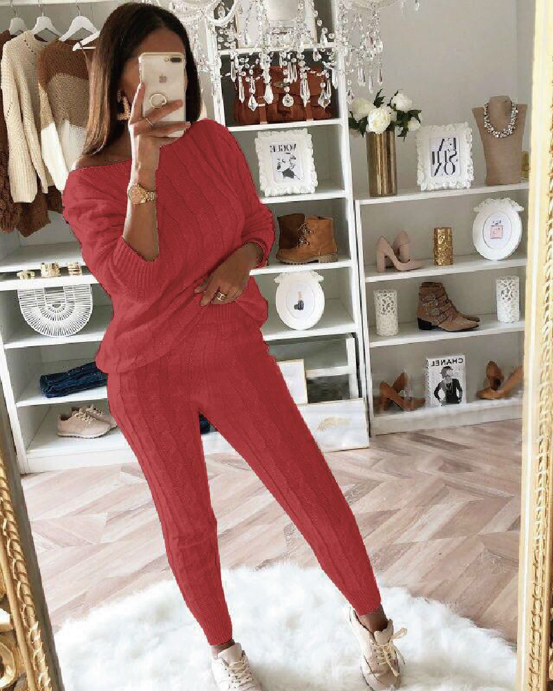 Stay Inside Pant Set Red
