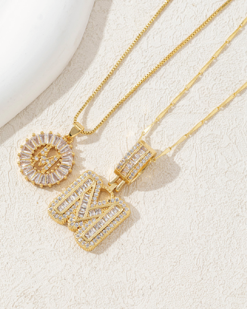 Initials Necklace 26 Letters M