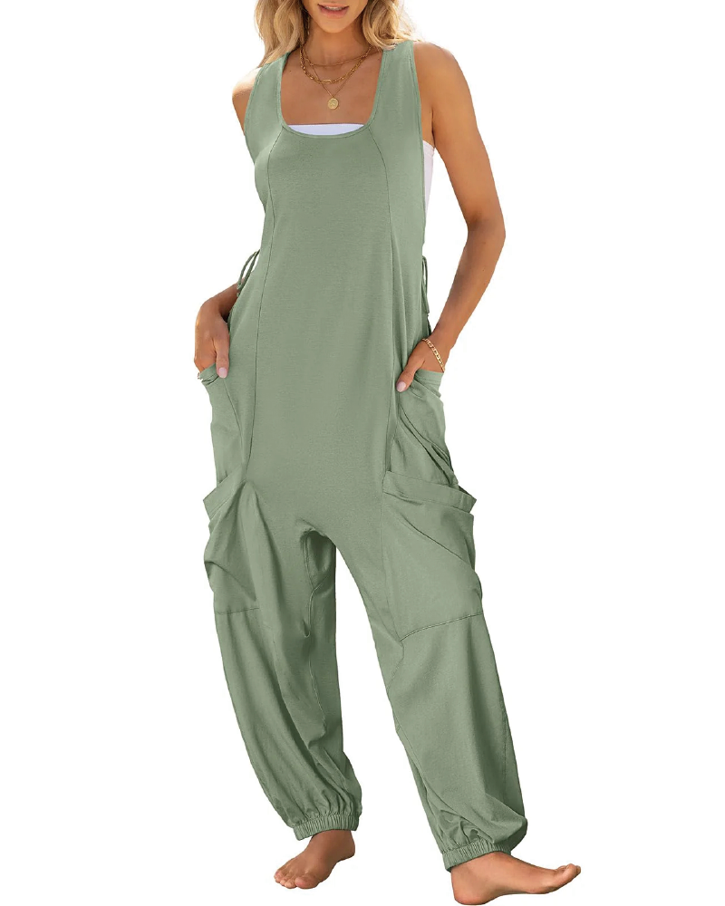 Baggy Harem Jumpsuits Sage