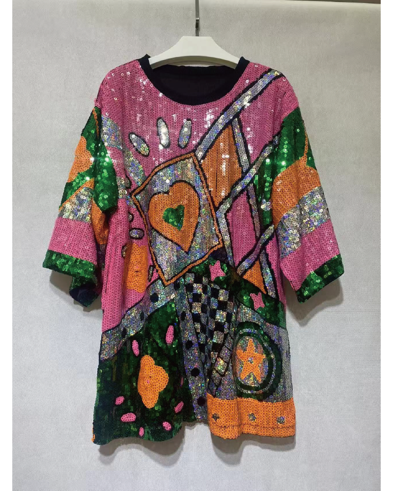 TIME TO SHINE SEQUIN JERSEY Hot Pink One Size