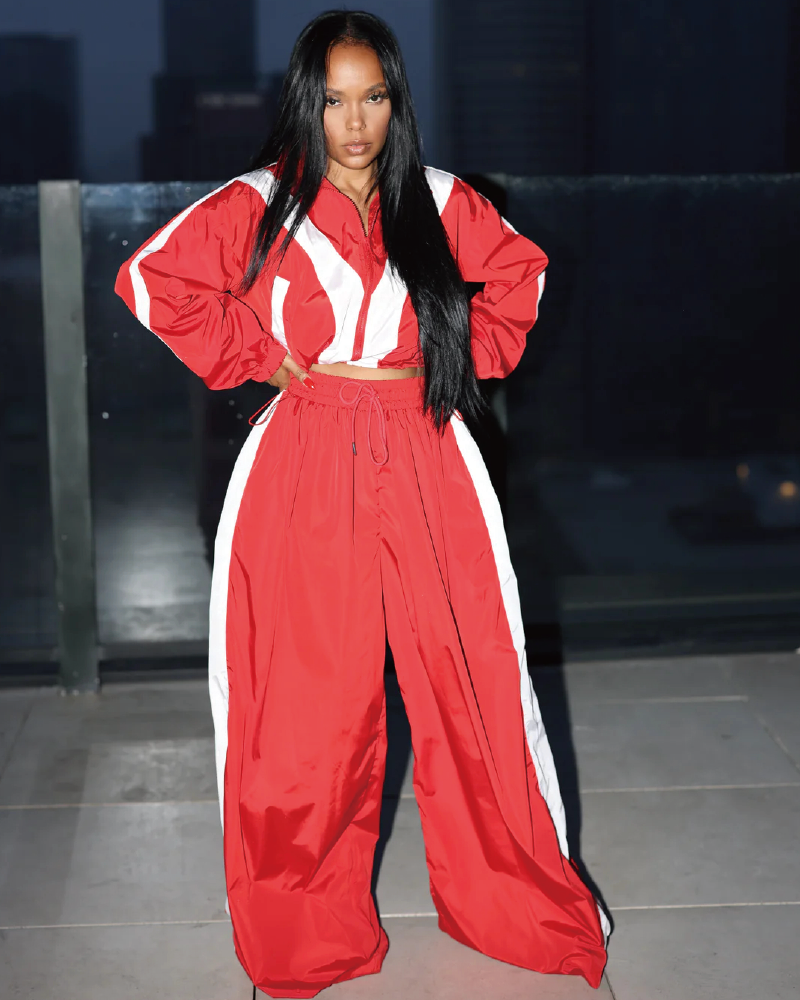Chill Day Wide-Leg Windbreaker Set