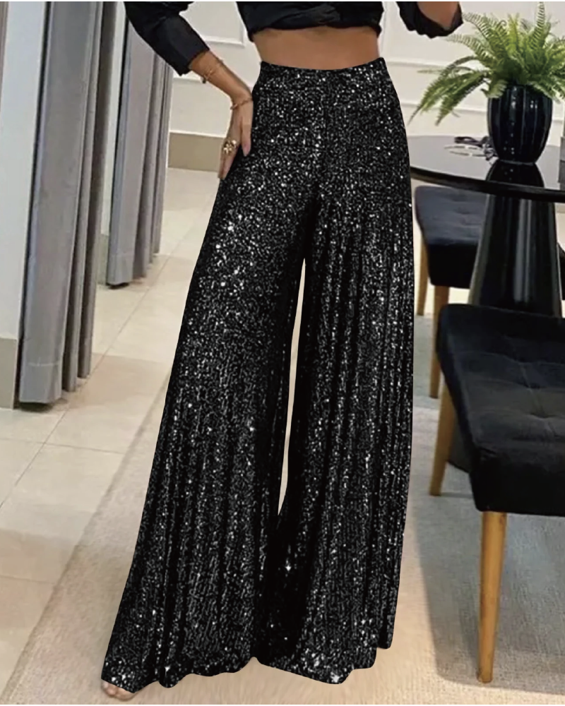Love To Show Sequin Pants Black