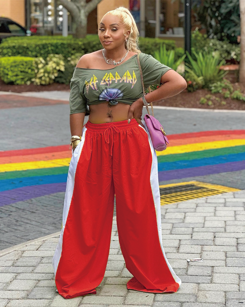 Carri Wide Leg Pants Red