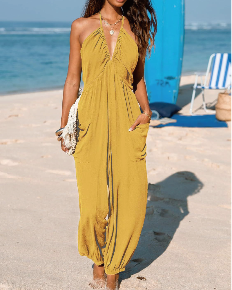 Soak up the sun Jumpsuit Mustard