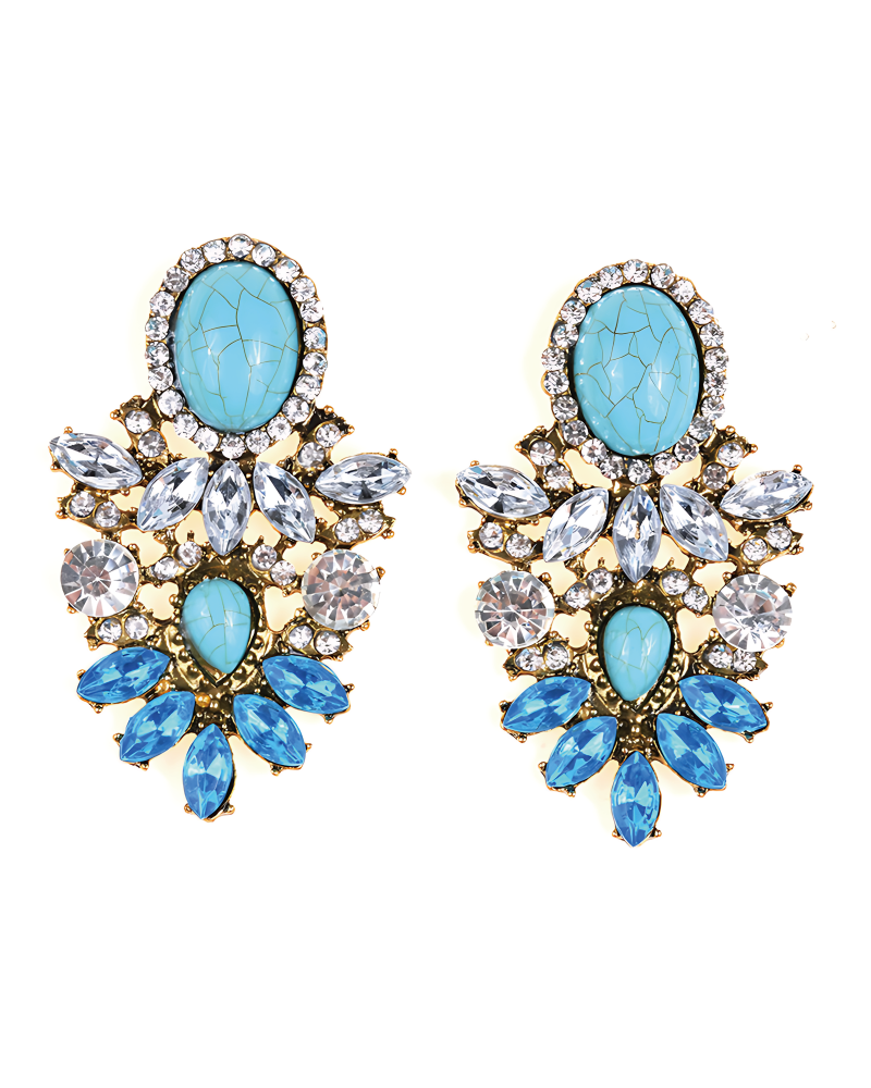 Bedazzle Me Earrings Turquoise
