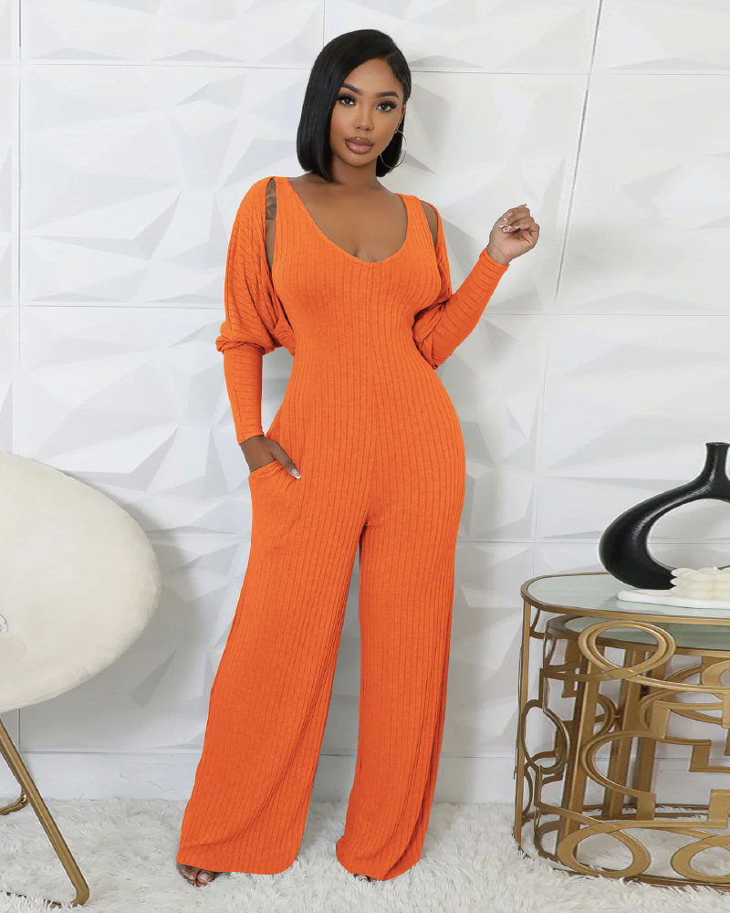 2pc New Story Jumpsuit Set Orange