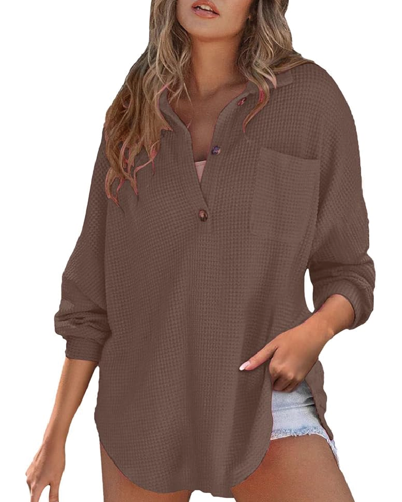 Waffle Knit Top Brown