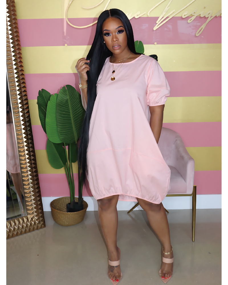 Oma bubble hem dress PINK