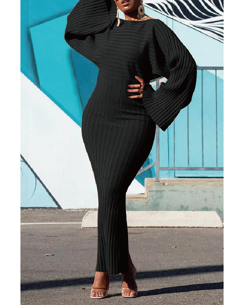 Heather Sweater Maxi Dress Black