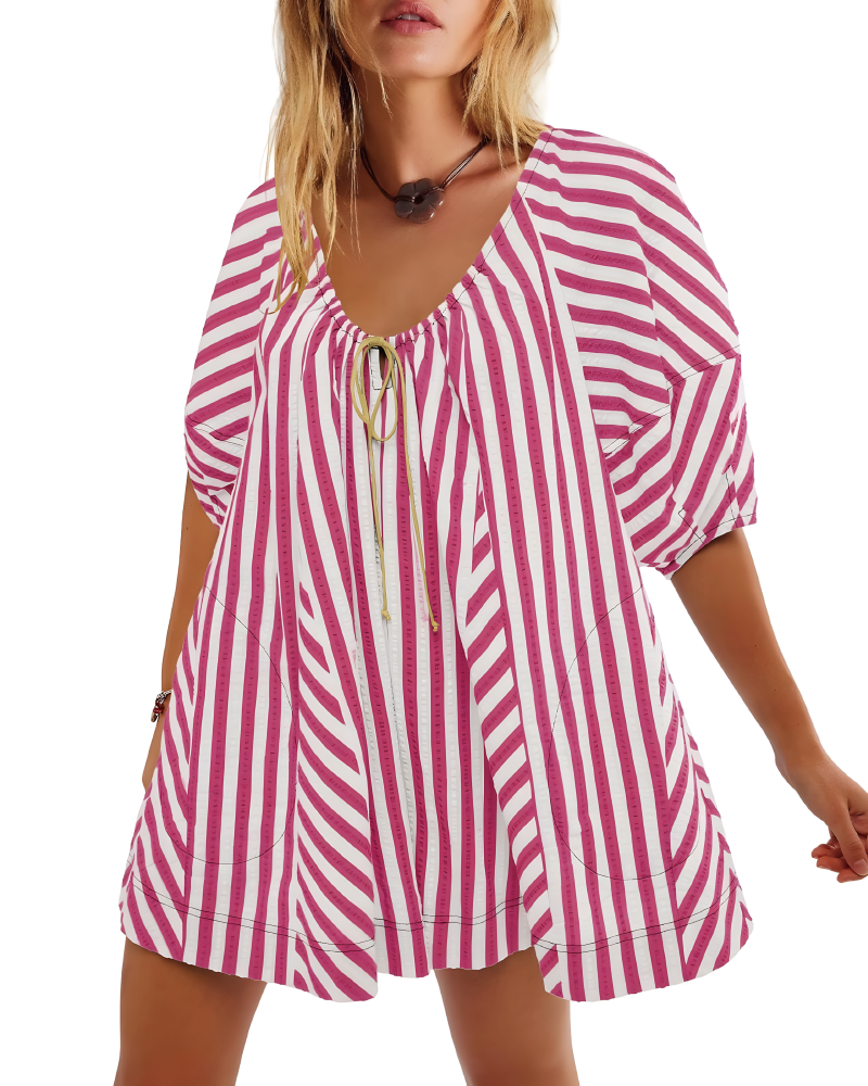 Bop Around Romper Hot Pink