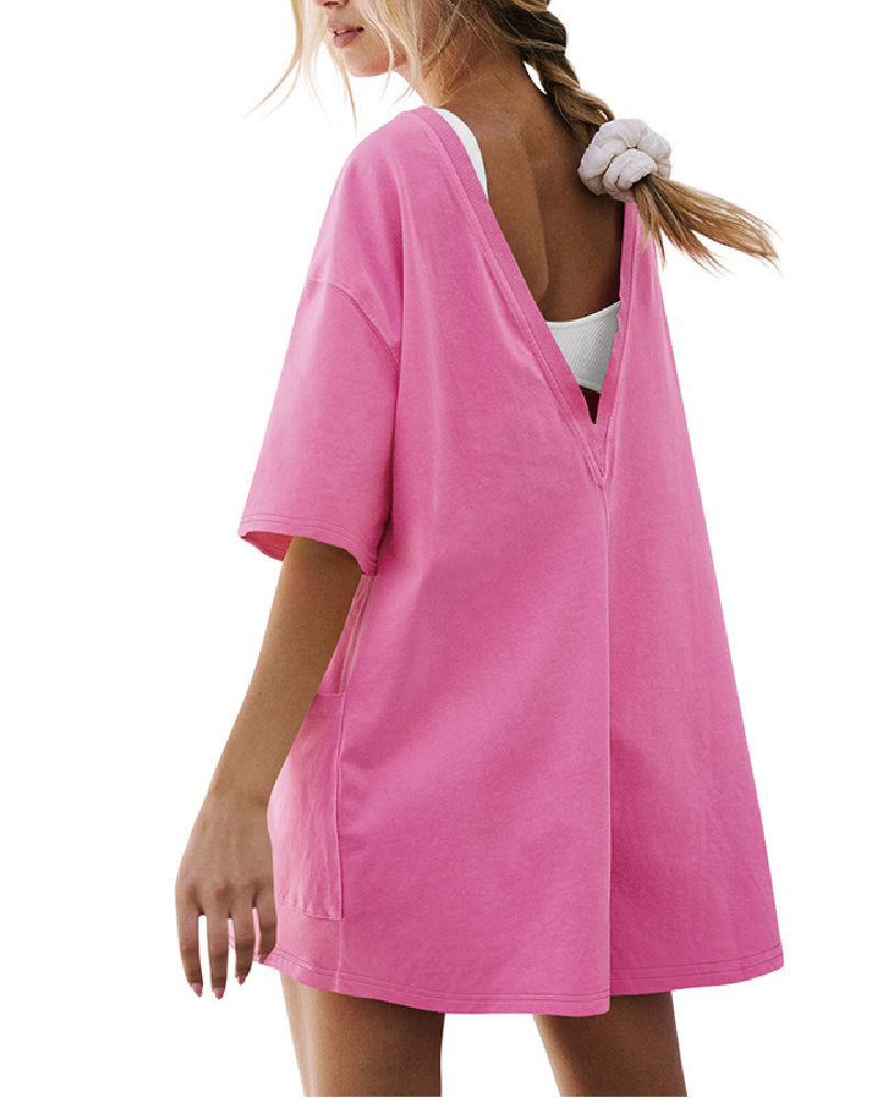 Breezy Chic Zomerse Romper Hot Pink