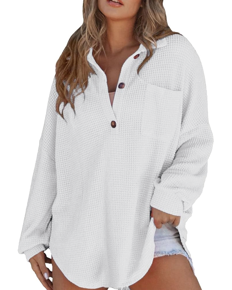 Waffle Knit Top White