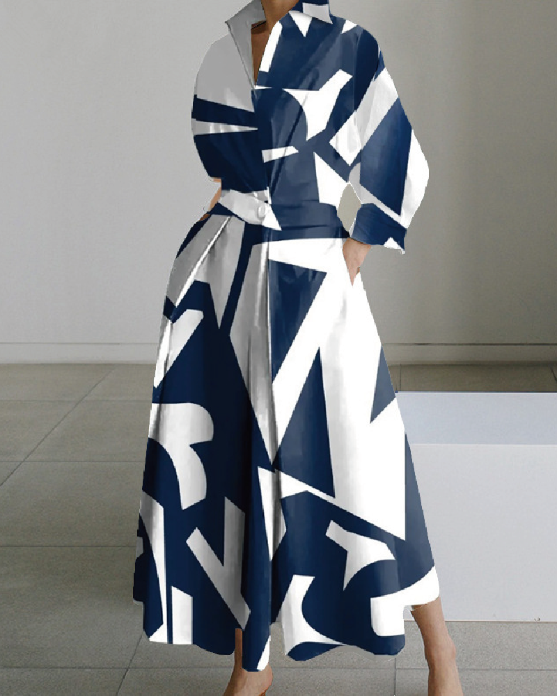 Billowy Classy Dress Navy