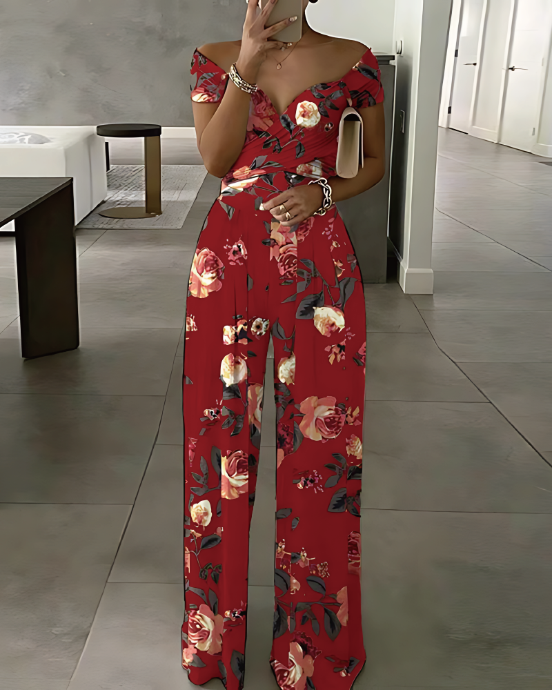 Hazel Days Jumpsuit Red