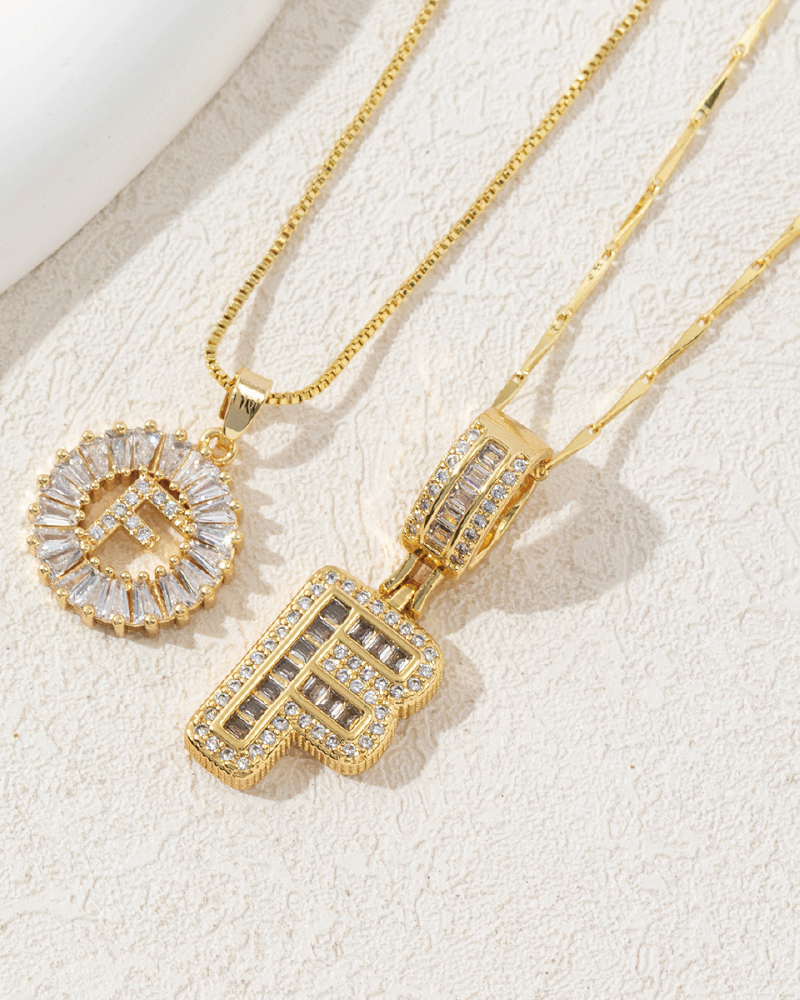 Initials Necklace 26 Letters F