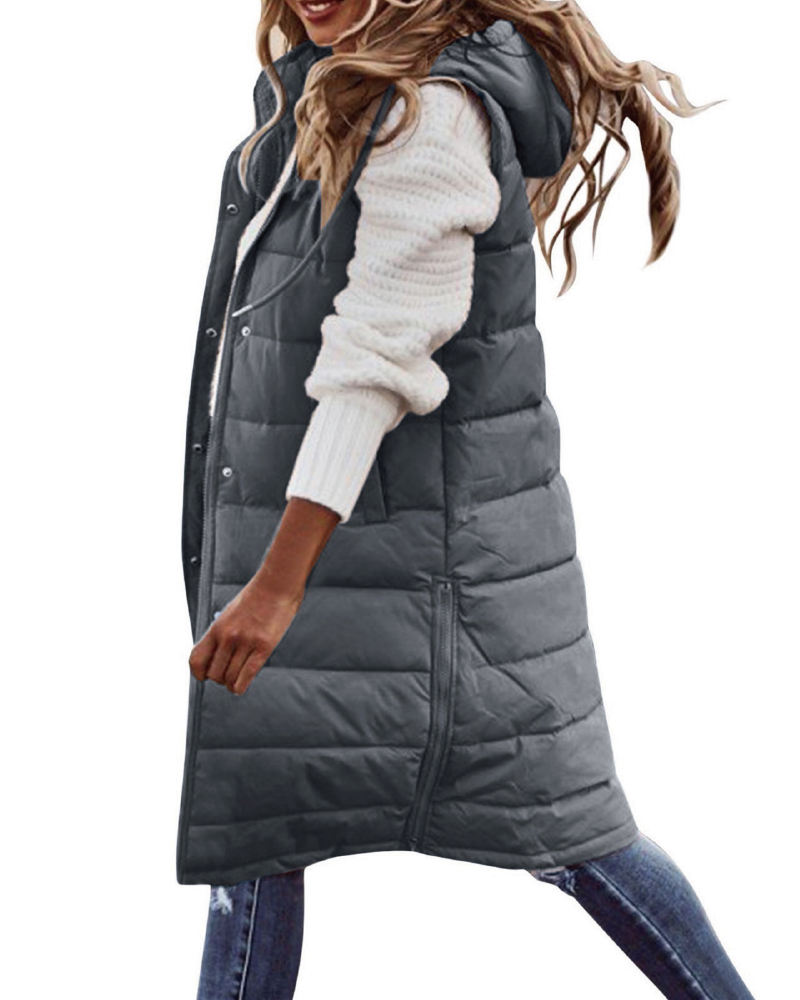 Maxi Puffer Vest Dark Grey