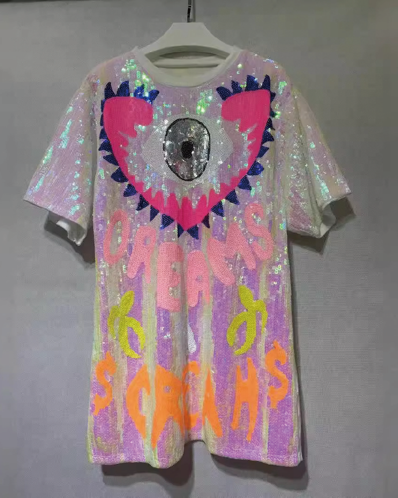 TIME TO SHINE SEQUIN JERSEY Pink One Size