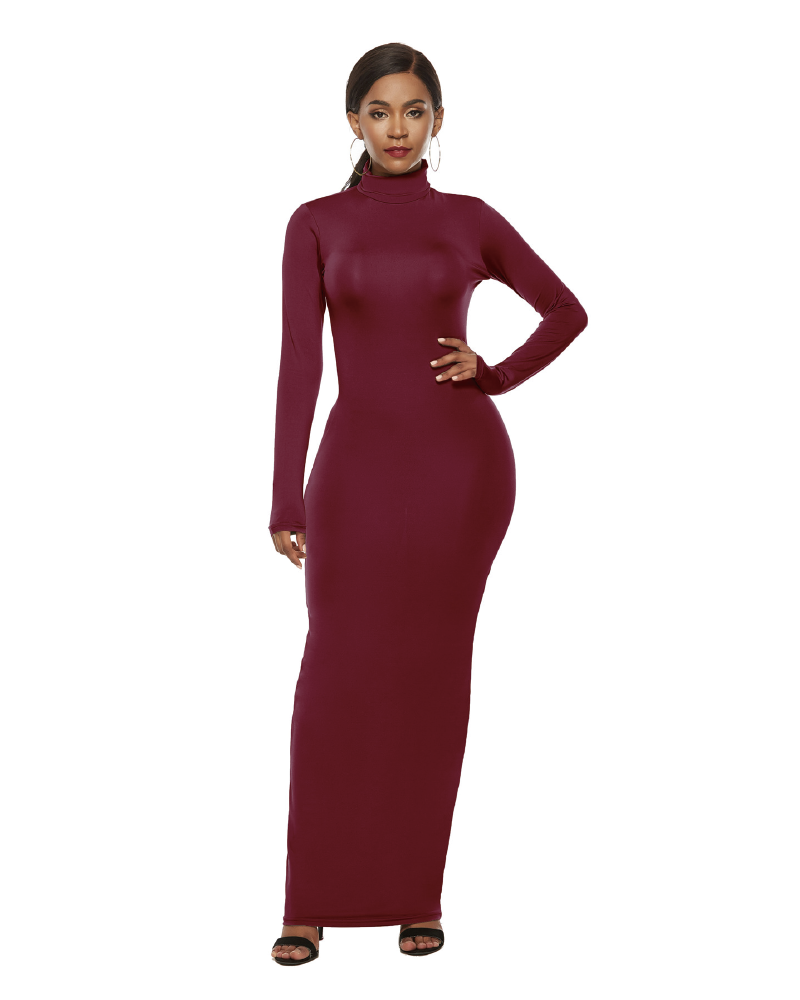 Trophy Wife Bodycon Maxi Dress Burgundy