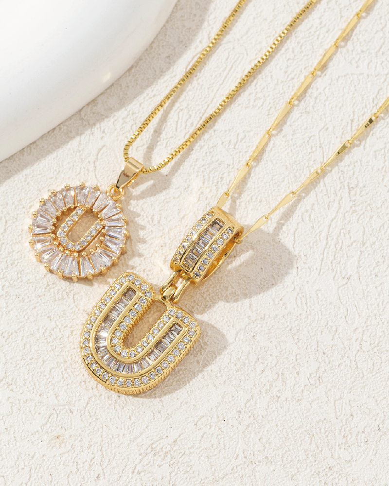 Initials Necklace 26 Letters U