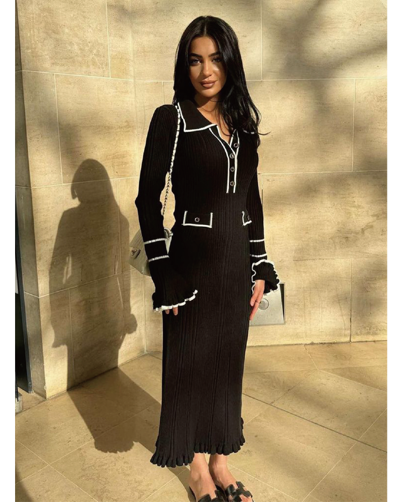 Karenna Sweater Maxi Dress Black