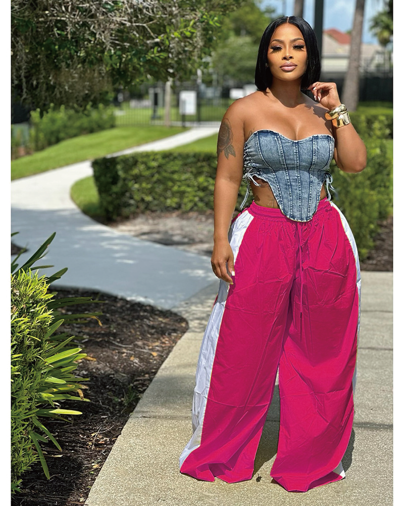 Carri Wide Leg Pants Hot Pink