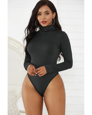 Pamela Turtle Neck Long Sleeve Bodysuit Black