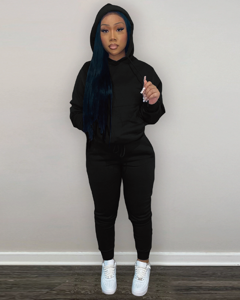 Simple Baddie Pant Set Black