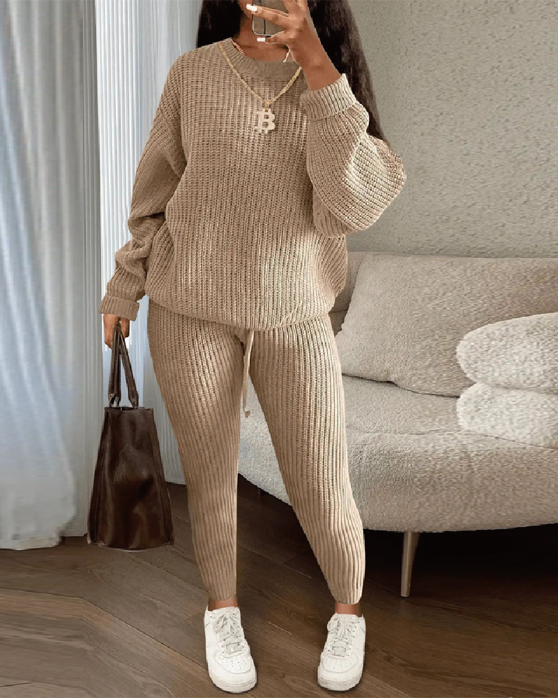 Stay Inside Pant Set Beige