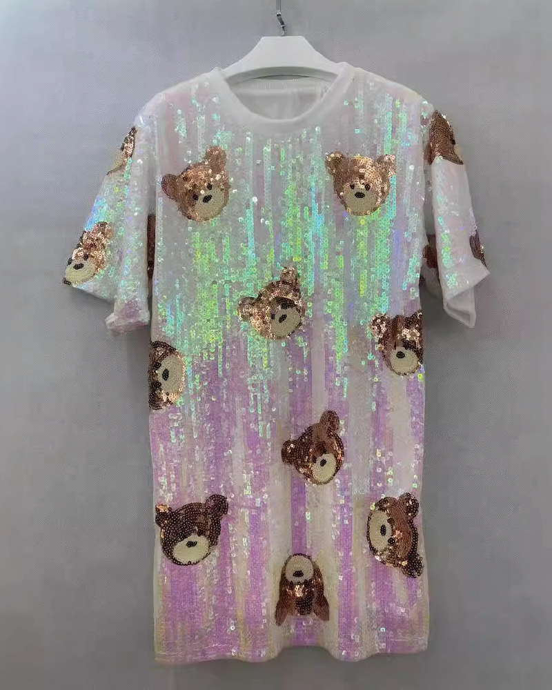 TIME TO SHINE SEQUIN JERSEY White One Size