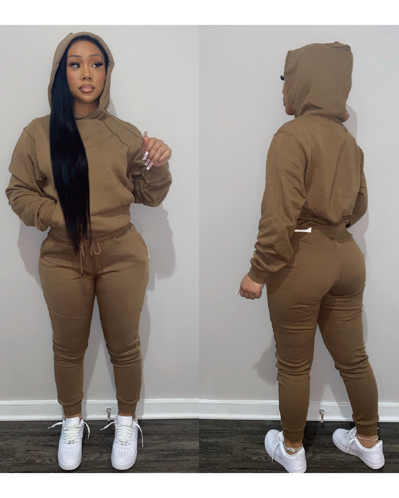 Simple Baddie Pant Set Brown