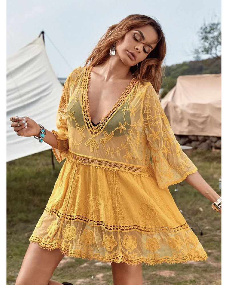 Ashanti Baby Cover Up Yellow One size