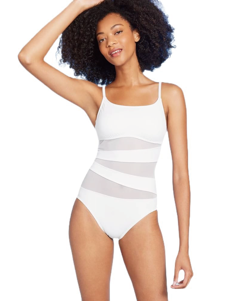 Tummy Control Swimsuits White