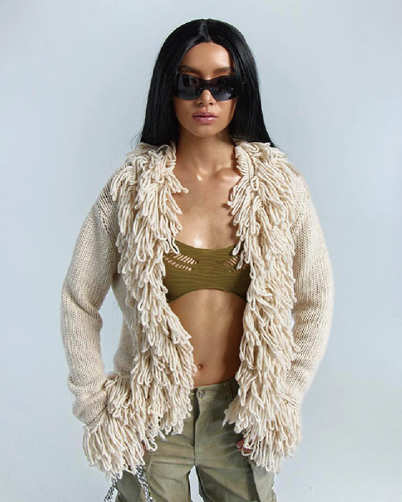 "WORTH THE TASSLE" SWEATER Cream