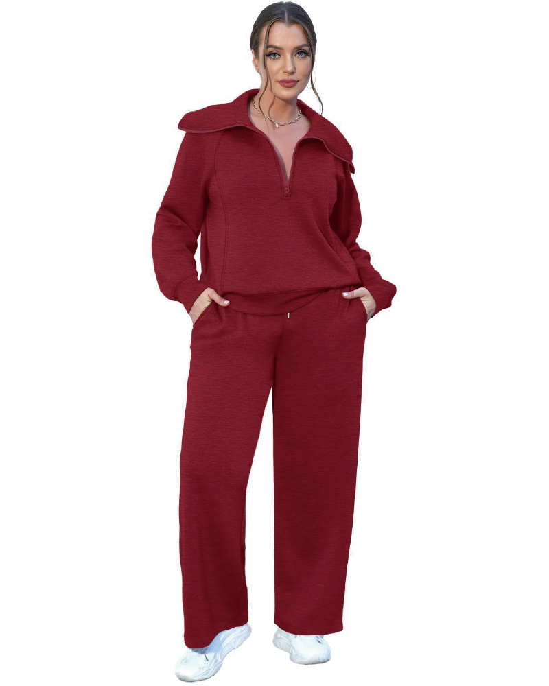 Everyday Essential Pant Set Burgundy