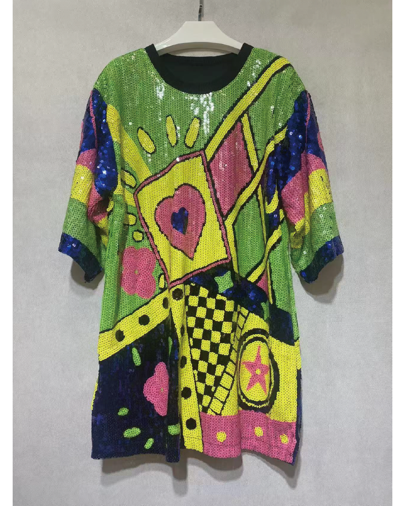 TIME TO SHINE SEQUIN JERSEY Green One Size