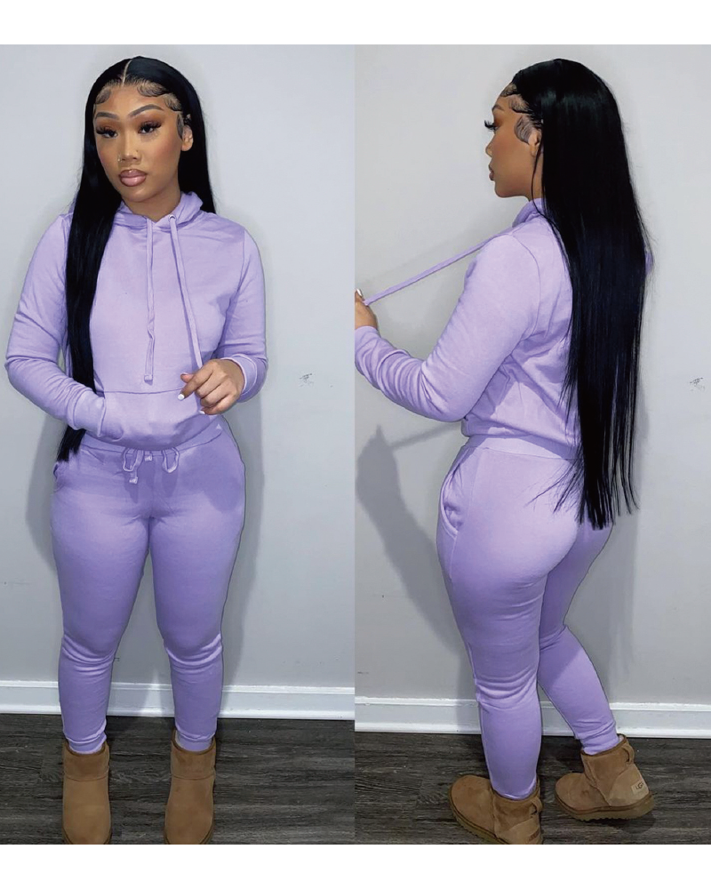 Simple Baddie Pant Set Lavender
