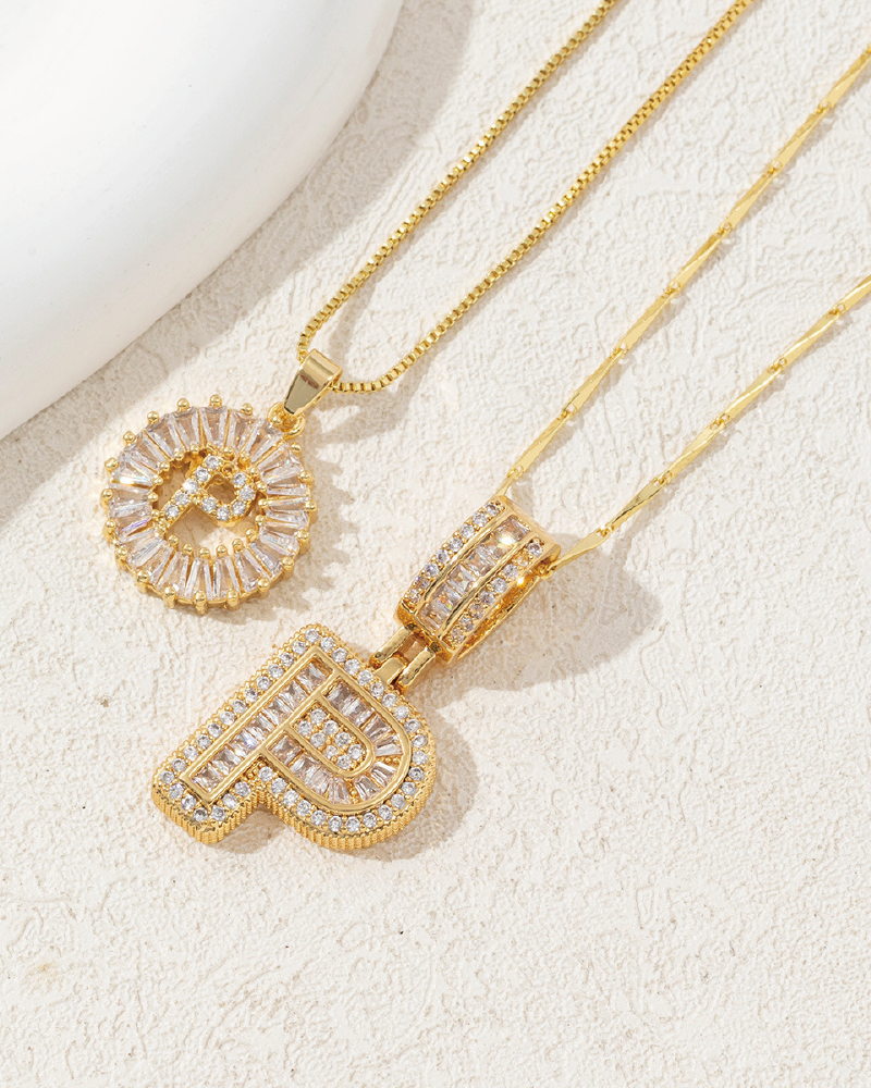 Initials Necklace 26 Letters P