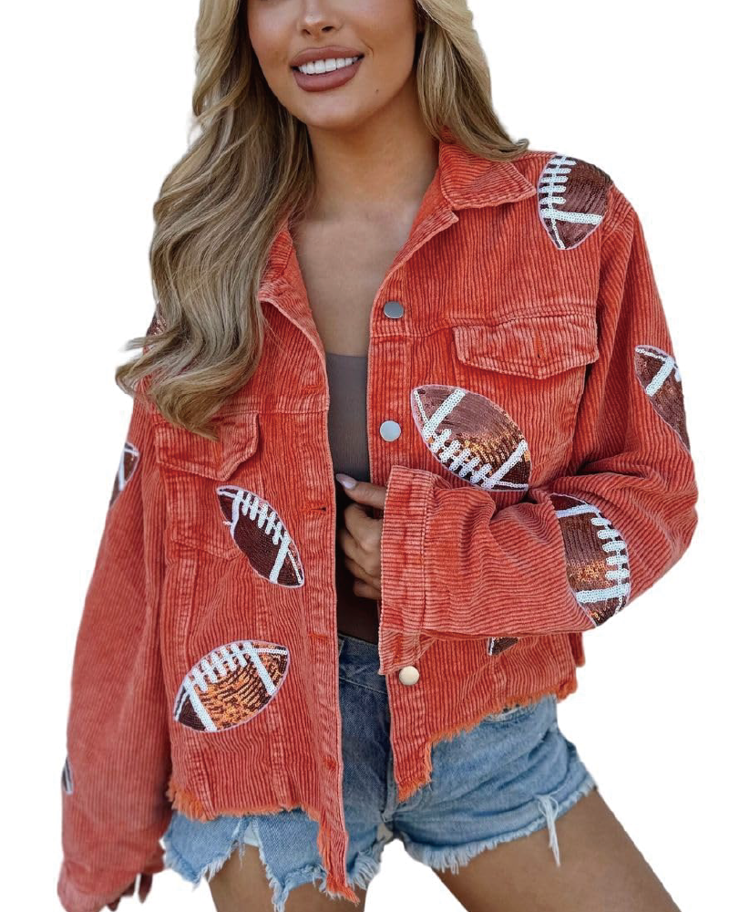 Game Time Corduroy Jacket Orange