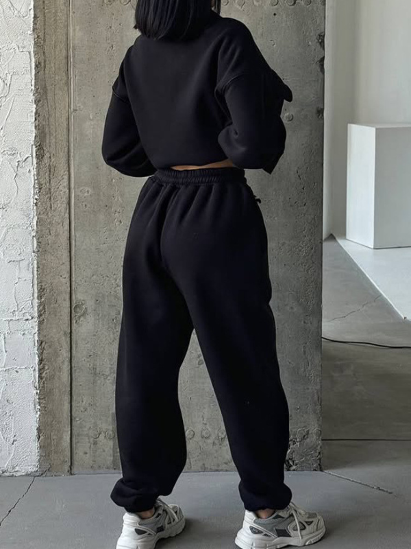 Zip-Front Sweatshirt & Pants Set