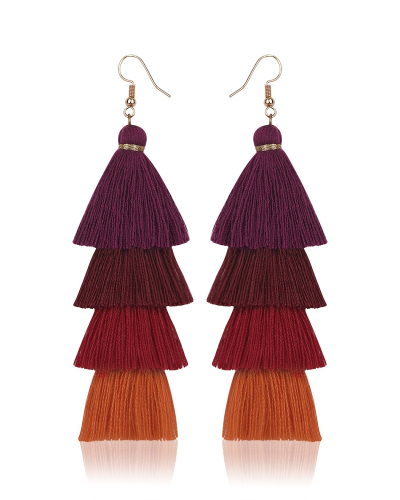 Tassel earrings Red