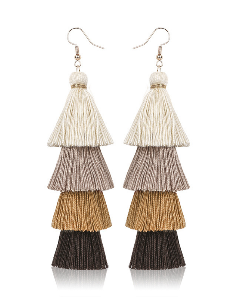 Tassel earrings Brown