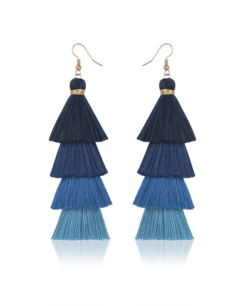 Tassel earrings Dark blue