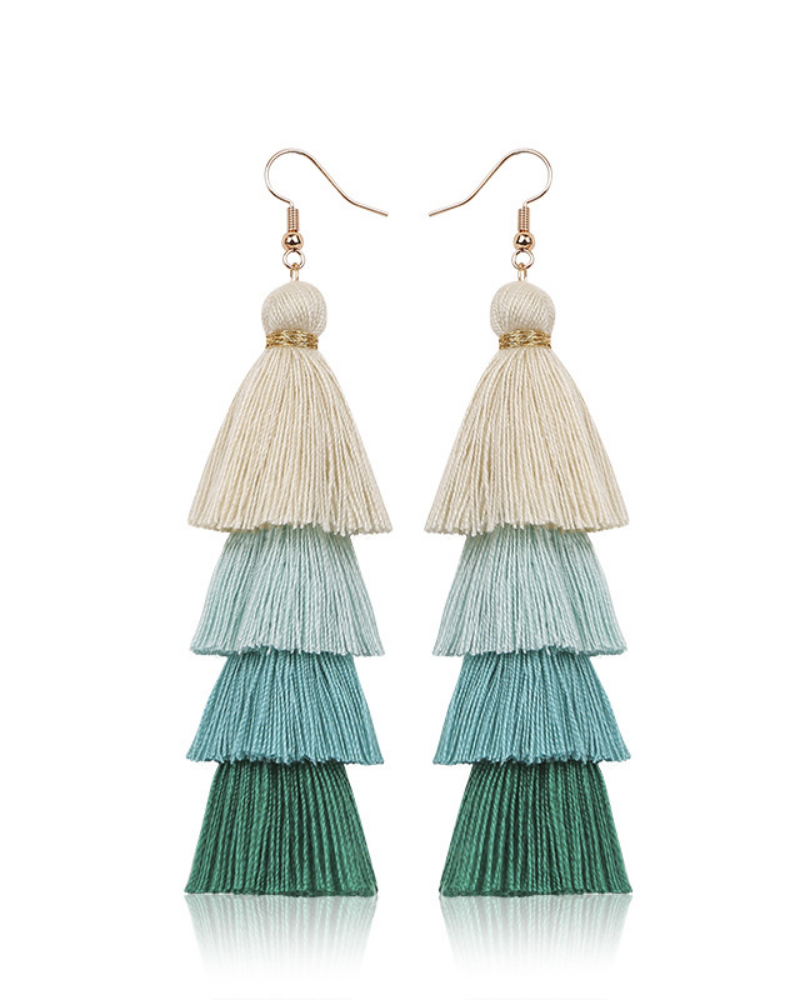 Tassel earrings Aqua